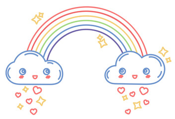 Regenbogen Zeichnung, Vektor