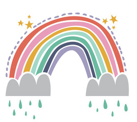 Regenbogen Zeichnung, Vektor