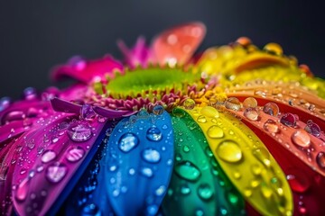 Obraz premium Close up super zoom shot of a colorful flower showcasing rich and vibrant colors