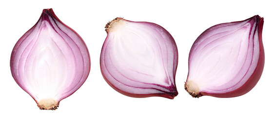 half or piece onions (shallots) isolated, transparent PNG, PNG format, collection, set