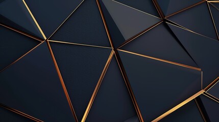 Abstract background of triangular lines in blue and gold colors.
