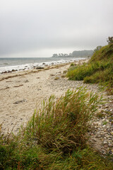 Natural beach on the Staberhuk cliffs, Fehmarn Island, Baltic Sea, Germany.