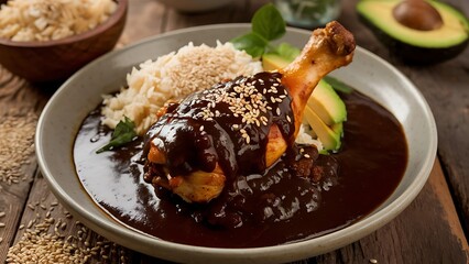 Traditional Mole Poblano. Generative AI
