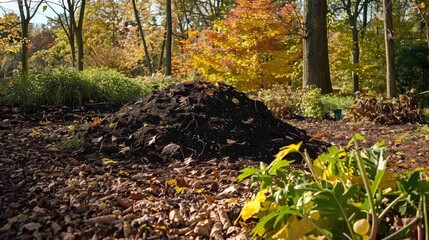 Topsoil compost is screened during autumn