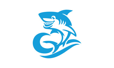 shark smile logo vector 