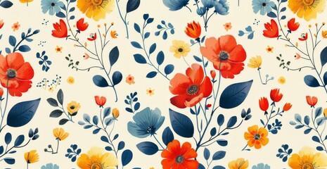 a floral pattern on a white background 