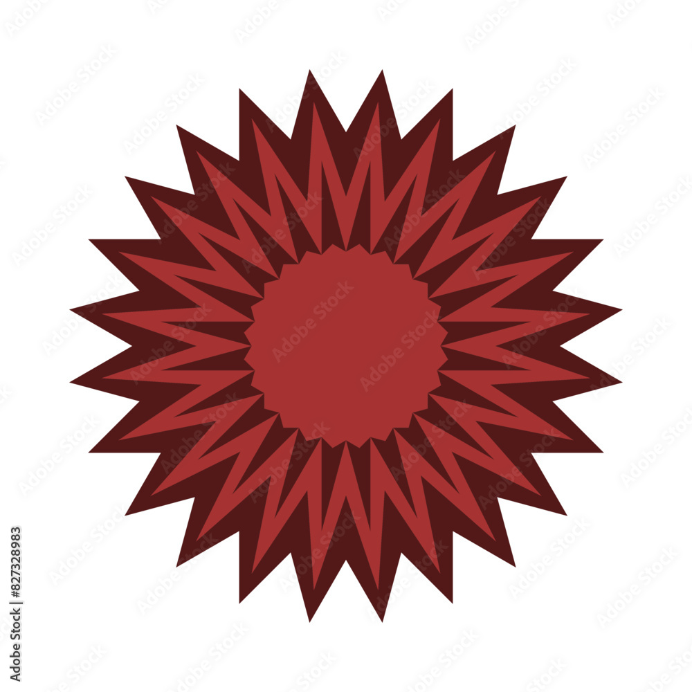 Wall mural zigzag concentric triangle arrows red flower