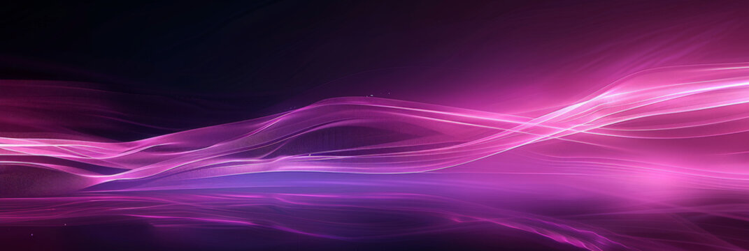 A minimalistic background with blurred light trails in purple and pink, speed motion. Pink and purple neon light trails in motion creating a dynamic and futuristic visual experience
