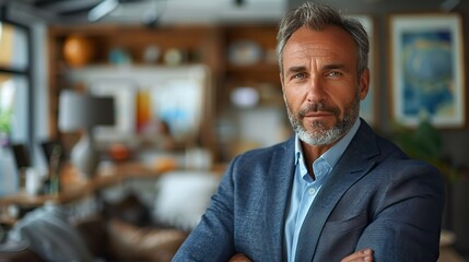 Obraz premium confident handsome mature businessman professional financial advisor executive leader manager