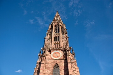 Fototapeta premium A general view of the Freiburg Cathedral