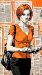 Redheaded Reporter: Headline Hunt with Fiery Determination