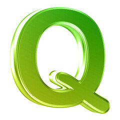 Letter Q uppercase . 3D render gradient letter