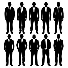 set of images of a business man in a suit