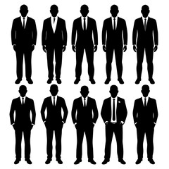 set of images of a business man in a suit