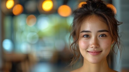 Obraz premium closeup photo of a lovely asian woman with a happy young business asian woman and a blank copy space room for content or a phrase