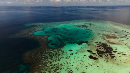 Green Lagoon From the Sky in the Maldives