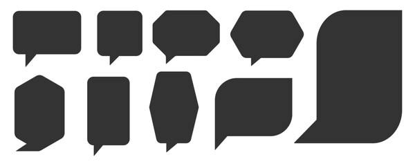 balloon dialogue set, outline and solid design, various shapes and sizes, vector editable Eps 10, for graphic needs.