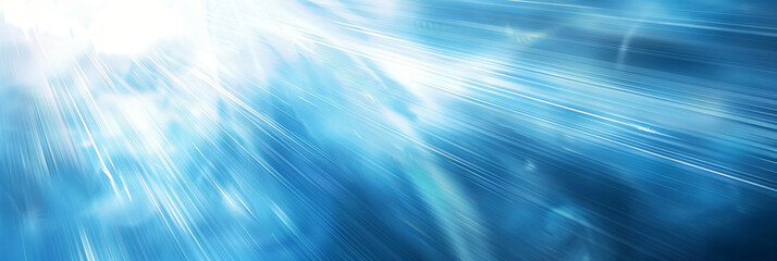 Sunlight rays penetrating the water surface creating a beautiful sparkling effect underwater
