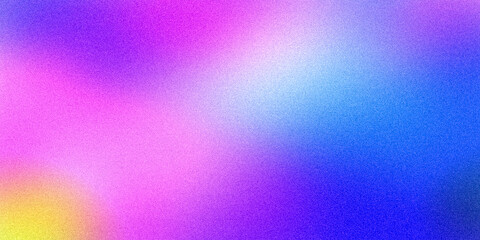 Abstract light blue ultramarine purple pink yellow azure orange gradient background. Multicolor blurred ultra-wide grainy gradient blur. For design, banners, wallpapers, templates, posters, desktops