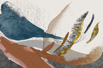 Abstract art oil painting style artwork. For wall decoration, wallpaper, murals, carpets