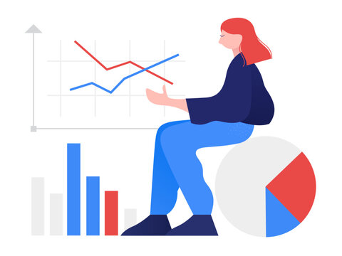 Woman and finance infrographics