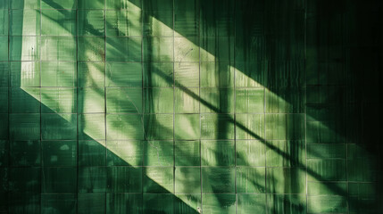 Dark green aesthetic bamboo background. Natural texture. Presentation template. Generative AI