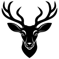 Deer head silhouette vector illustration.