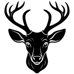 Deer head silhouette vector illustration.