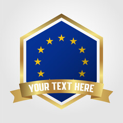Golden Luxury European Union Label Vector Illustration