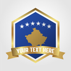 Naklejka premium Golden Luxury Kosovo Label Vector Illustration