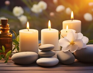 Ultimate Relaxation: Spa Treatment with Stones and Aromatic Candles
