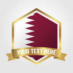 Golden Luxury Qatar Label Vector Illustration