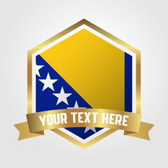 Golden Luxury Bosnia and Herzegovina Label Vector Illustration