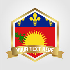 Golden Luxury Guadeloupe Label Vector Illustration