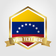 Golden Luxury Venezuela Label Vector Illustration
