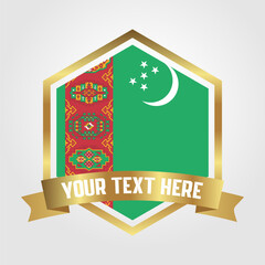 Golden Luxury Turkmenistan Label Vector Illustration