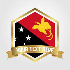 Golden Luxury Papua New Guinea Label Vector Illustration