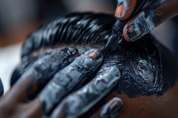barber's hands cutting hair with scissors