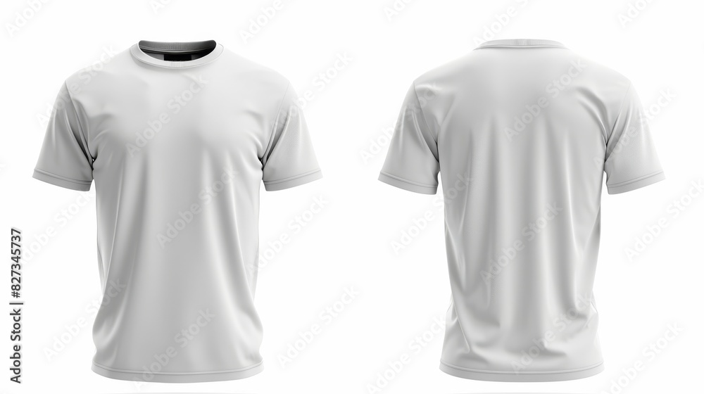 Wall mural blank white male t-shirt, template for your design mockup. front and back view. - Wall murals