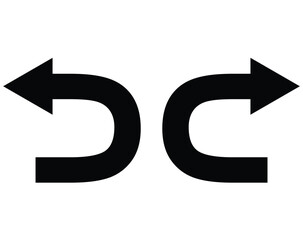 Redo and undo icon vector. arrow symbol isolated on white bg
