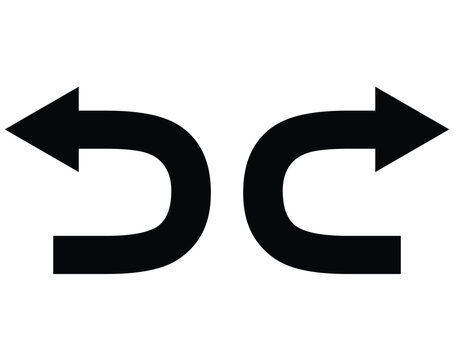 Redo and undo icon vector. arrow symbol isolated on white bg
