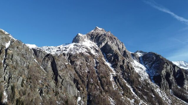 Low-angle shot of Cascata del Toce in Italy, near the Swiss border.