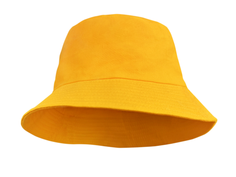 Yellow bucket hat isolated PNG transparent