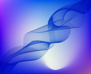 abstract blue wave, abstract blue and purple wave on liquid and dynamic effect background, digital technology energy wallpaper and background illustration