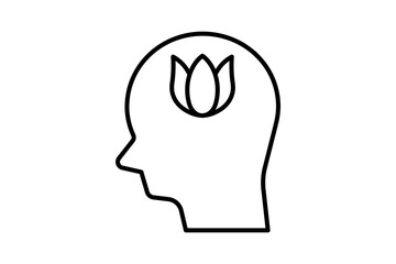 Stress relief icon. icon related to mental health. suitable for web site, app, user interfaces, printable etc. line icon style. simple vector design editable