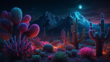 cactus in the night