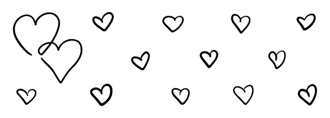 Hand-Drawn Heart Outline Pattern