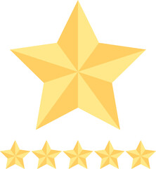 Gold rating star vector icon