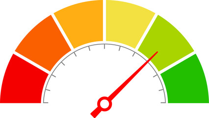 Meter gauge icon, scale with arrow vector cartoon