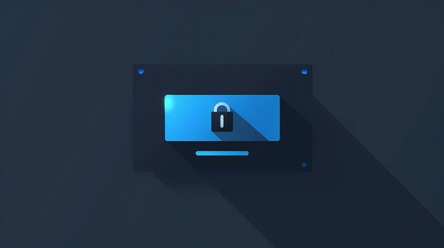 Imagine a flat design of a secure login screen with a strong password prompt